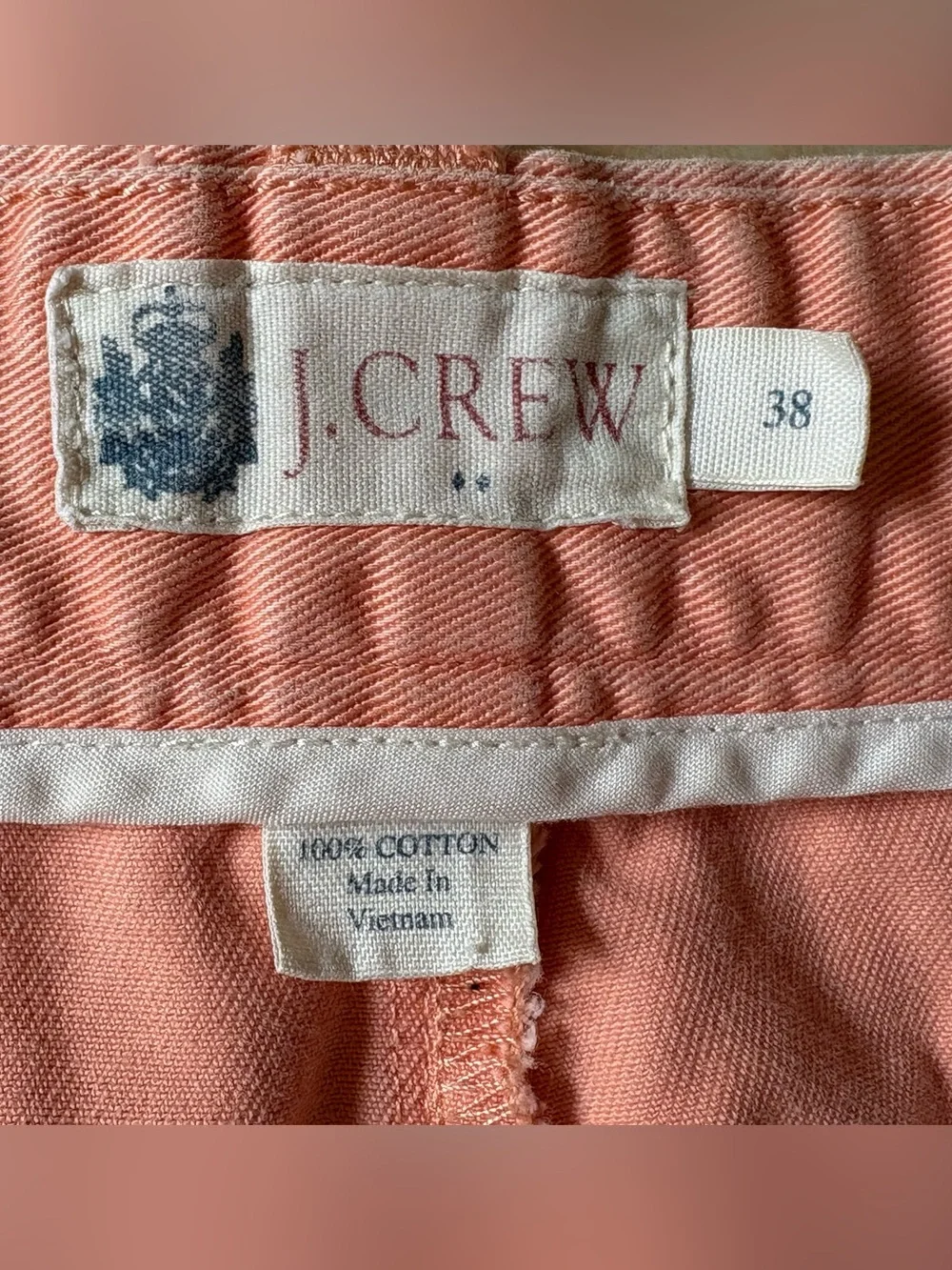 J.Crew Men's Chino Shorts - Pastel Salmon / Peach - Size 38